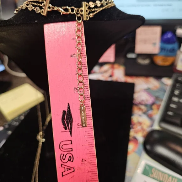 Gold Necklace with Red Heart Pendant - Picture 4 of 4